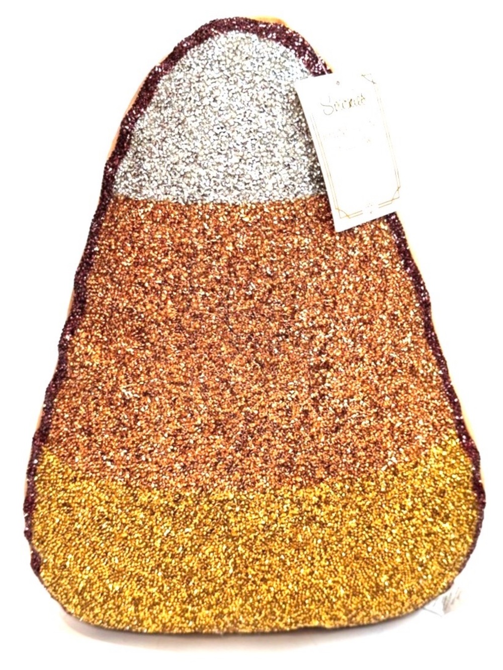 NWT Sparkle Homes Halloween Candy Corn Rhinestone Throw Pillow
